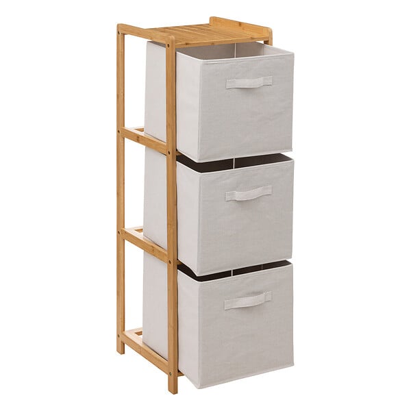 5 FIVE SIMPLY SMART - Meuble Étagère en Bambou avec 3 paniers H 109.5 cm - large