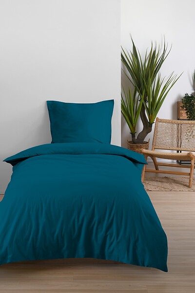 STOF - Drap housse 90x190+30 cm petrole - large