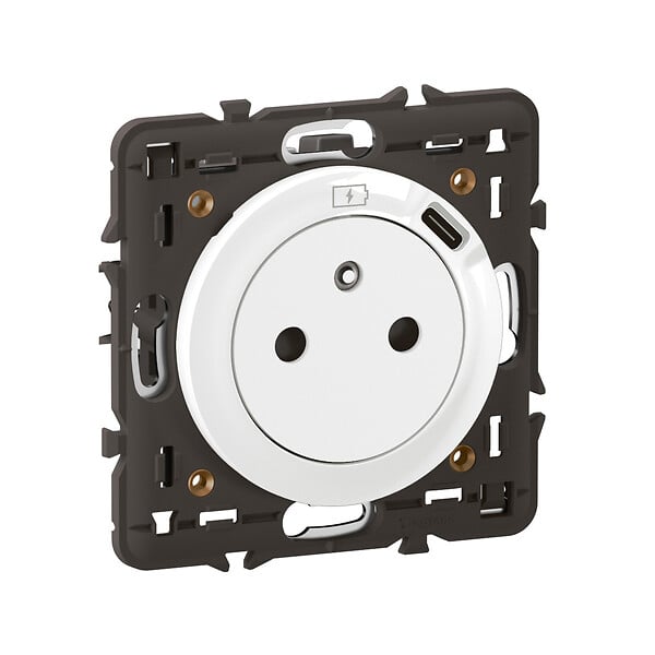 LEGRAND - Prise surface avec terre + chargeur USB C composable blanc Céliane - large
