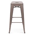 OVIALA - Lot de 4 tabourets de terrasse en métal mat taupe - Indus - vignette
