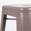 OVIALA - Lot de 4 tabourets de terrasse en métal mat taupe - Indus - vignette