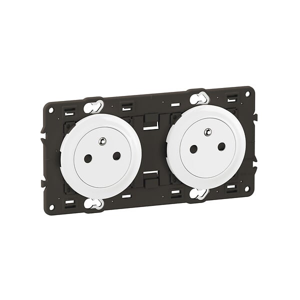 LEGRAND - Double prise 2 poles aec terre precablee composable blanc Céliane - large