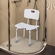 HOMCOM - Chaise de douche siège de douche ergonomique hauteur assise réglable pieds antidérapants charge max. 136 Kg alu HDPE blanc - vignette
