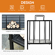 HOMCOM - HOMCOM Etagère porte bois de cheminée porte-bûches charge max. 15 Kg dim. 44L x 33l x 46H cm métal époxy noir - vignette