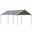 OUTSUNNY - Carport auvent pour voiture 5,95L x 2,90l x 2,60H m acier galvanisé robuste PE haute densité gris - vignette