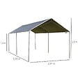 OUTSUNNY - Carport auvent pour voiture 5,95L x 2,90l x 2,60H m acier galvanisé robuste PE haute densité gris - vignette