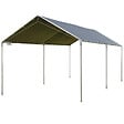 OUTSUNNY - Carport auvent pour voiture 5,95L x 2,90l x 2,60H m acier galvanisé robuste PE haute densité gris - vignette