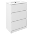 KLEANKIN - Meuble sous-vasque - vasque céramique incluse - 2 tiroirs - dim. 61L x 37l x 88H cm - blanc laqué - vignette