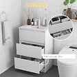 KLEANKIN - Meuble sous-vasque - vasque céramique incluse - 2 tiroirs - dim. 61L x 37l x 88H cm - blanc laqué - vignette