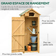 OUTSUNNY - Armoire abri de jardin remise pour outils 3 étagères 2 portes loquets toit pente bitumé 77L x 54l x 179H cm sapin traité lasuré - vignette