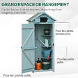 OUTSUNNY - Armoire abri de jardin remise pour outils 3 étagères 2 portes loquets toit pente bitumé 77L x 54l x 179H cm sapin traité bleu - vignette