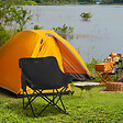 OUTSUNNY - Chaise de camping pliable avec sac de transport et pochette de rangement acier oxford noir - vignette
