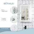 KLEANKIN - Armoire murale de salle de bain avec miroir - armoire à glace - placard de rangement toilettes - 1 porte, 2 étagères - verre MDF blanc - vignette