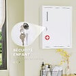 KLEANKIN - Armoire à pharmacie 2 étagères 3 niv. verrouillables dim. 40L x 15l x 53H cm 2 clés logo croix acier blanc - vignette