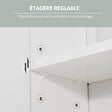 KLEANKIN - Armoire murale miroir de salle de bain - 2 portes, étagères, niche - dim. 54L x 15,2l x 55,3H cm - MDF blanc - vignette