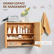 KLEANKIN - Miroir de salle de bain avec placard 2 portes - 2 étagères - bois de bambou verni - vignette