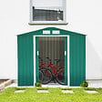 OUTSUNNY - Abri de jardin - remise pour outils - cabanon porte verrouillable - dim. 213L x 130l x 185H cm - tôle d'acier vert - vignette