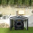OUTSUNNY - Abri de jardin pour tondeuse à gazon robot-tondeuse - garage tondeuse robot - tôle acier ondulé gris blanc - vignette