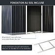 OUTSUNNY - Abri de jardin - remise pour outils - cabanon portes verrouillables - dim. 2,8L x 1,3l x 1,72H m - tôle d'acier gris noir - vignette