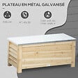 OUTSUNNY - Banc coffre de jardin 2 en 1 - dim. 110L x 50l x 50H cm - charge max. 120 Kg - bois sapin pré-huilé acier galvanisé - vignette