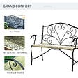 OUTSUNNY - Banc de jardin 2 places style néo-rétro fer forgé lignes fuselées métal noir doré effet vieilli - vignette