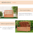 OUTSUNNY - Banc coffre de jardin 2 places dim. 112L x 58l x 84H cm - dossier à lattes - charge max. 280 Kg - bois sapin pré-huilé - vignette