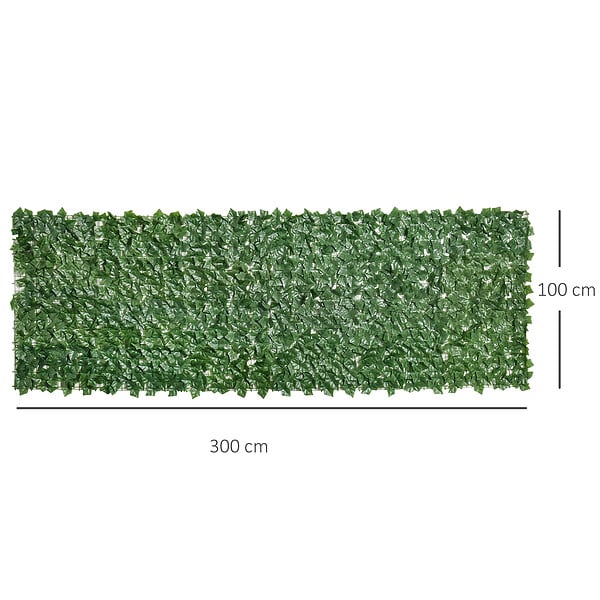 OUTSUNNY - Haie artificielle brise-vue décoration rouleau 3L x 1H m feuillage réaliste anti-UV vert - large