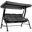 OUTSUNNY - Balancelle de jardin 3 places grand confort toit inclinaison réglable épais coussins amovibles polyester acier époxy gris noir - vignette