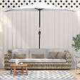 OUTSUNNY - Demi parasol - parasol de balcon - ouverture fermeture manivelle - acier polyester haute densité blanc - vignette