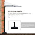 OUTSUNNY - Demi parasol - parasol de balcon - ouverture fermeture manivelle - acier polyester haute densité blanc - vignette