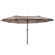 OUTSUNNY - Parasol de jardin XXL parasol grande taille 4,6L x 2,7l x 2,4H m ouverture fermeture manivelle acier polyester haute densité marron - vignette