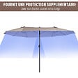 OUTSUNNY - Parasol de jardin XXL parasol grande taille 4,6L x 2,7l x 2,4H m ouverture fermeture manivelle acier polyester haute densité marron - vignette