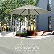 OUTSUNNY - Parasol inclinable octogonal  Ø 2,65 x 2,35H m métal époxy noir polyester haute densité 180 g/m² gris clair - vignette