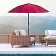 OUTSUNNY - Parasol inclinable rond avec manivelle métal fibre de verre Ø 2,55 m polyester haute densité bordeaux - vignette