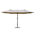 OUTSUNNY - Parasol de jardin XXL parasol grande taille 4,6L x 2,7l x 2,4H m ouverture fermeture manivelle acier polyester haute densité café latte - vignette