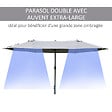 OUTSUNNY - Parasol de jardin XXL parasol grande taille 4,6L x 2,7l x 2,4H m ouverture fermeture manivelle acier polyester haute densité gris - vignette