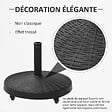 OUTSUNNY - Pied de parasol base de lestage rond poids net 22,7kg en résine avec 4 roulettes - dim. Ø 52 x 41H cm - noir - vignette