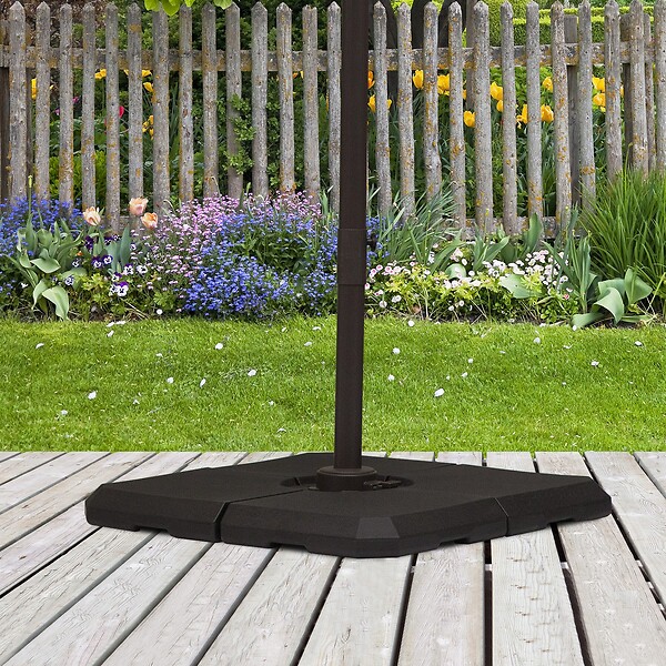 OUTSUNNY - Pied de parasol lot de 4 dalles pour parasol à lester dim. tot. 100L x 100l x 9,5H cm HDPE noir - large