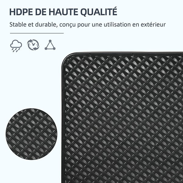 OUTSUNNY - Pied de parasol lot de 4 dalles pour parasol déporté à lester dim. tot. 100L x 100l x 8H cm HDPE noir - large