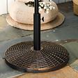 OUTSUNNY - Pied de parasol rond base de lestage Ø 53 x 35,5 cm résine imitation rotin poids net 25 Kg noir bronze - vignette