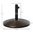 OUTSUNNY - Pied de parasol rond base de lestage Ø 53 x 35,5 cm résine imitation rotin poids net 25 Kg noir bronze - vignette