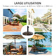 OUTSUNNY - Pied de parasol rond base de lestage Ø 53 x 35,5 cm résine imitation rotin poids net 25 Kg noir bronze - vignette
