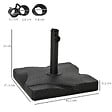 OUTSUNNY - Pied de parasol base de lestage parasol carré dim. 41,5L x 41,5I x 35H cm poids net 20 Kg ciment HDPE noir - vignette