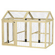 PAWHUT - Enclos poulailler chenil 1,23 m² - parc grillagé dim 140L x 88,5l x 106H cm - 2 portes verrouillables - bois sapin - vignette