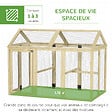 PAWHUT - Enclos poulailler chenil 1,23 m² - parc grillagé dim 140L x 88,5l x 106H cm - 2 portes verrouillables - bois sapin - vignette