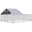 PAWHUT - Enclos poulailler chenil 12 m² - parc grillagé dim 4L x 3l x 1,95H m - espace couvert - acier galvanisé - vignette
