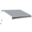 OUTSUNNY - Store banne manuel rétractable alu. polyester imperméabilisé haute densité 4 x 2,5 m gris - vignette