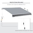 OUTSUNNY - Store banne manuel rétractable alu. polyester imperméabilisé haute densité 4 x 2,5 m gris - vignette