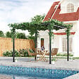 OUTSUNNY - Pergola autoportante style contemporain - toit terrasse à décorer - dim. 3L x 3l x 2,3H m - métal époxy anticorrosion noir - vignette