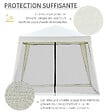 OUTSUNNY - Tonnelle barnum style colonial dim. 3L x 3l x 2,45H m 4 moustiquaires 2 zippées beige noir - vignette